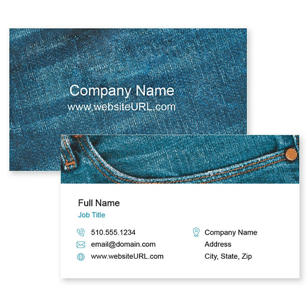 Denim Stitching Business Card 2x3-1/2 Rectangle - Venice Blue