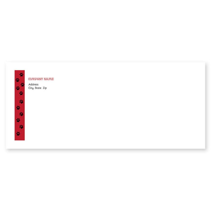 Paw Prints Envelope No. 10 - Paprika Red