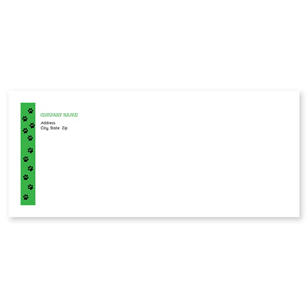 Paw Prints Envelope No. 10 - Kiwi Green