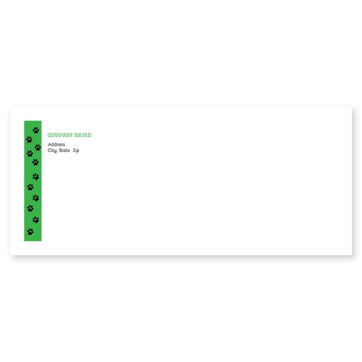 Paw Prints Envelope No. 10 - Kiwi Green