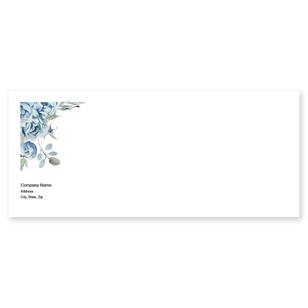 Rose Peonies Envelope No. 10 - Sky Blue