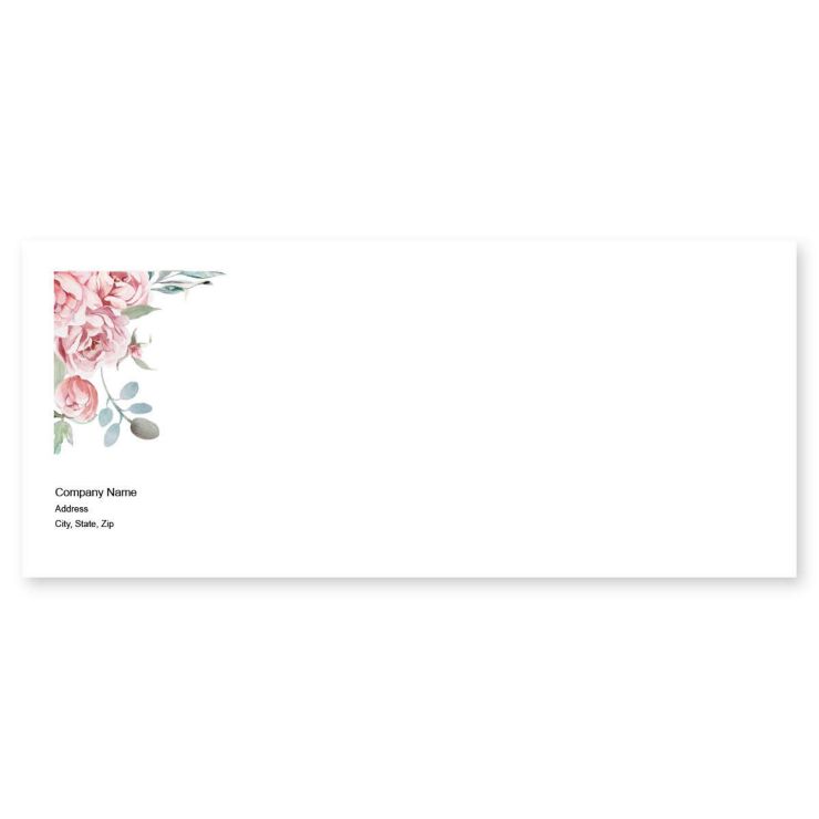 Rose Peonies Envelope No. 10 - Apricot