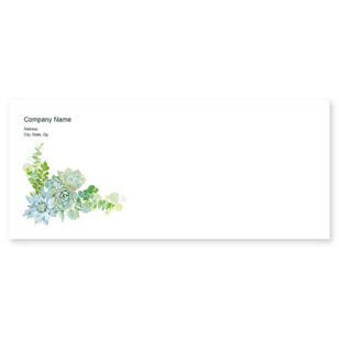 Succulents Envelope No. 10 - White