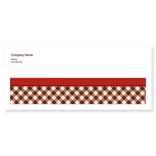 Gingham Style Envelope No. 10 - Merlot Red