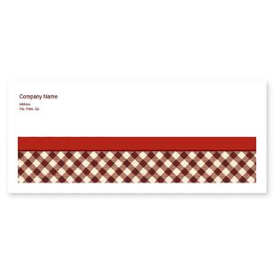 Gingham Style Envelope No. 10 - Merlot Red