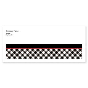 Gingham Style Envelope No. 10 - Black