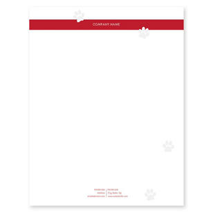 Paw Prints Letterhead 8-1/2x11 - Paprika Red