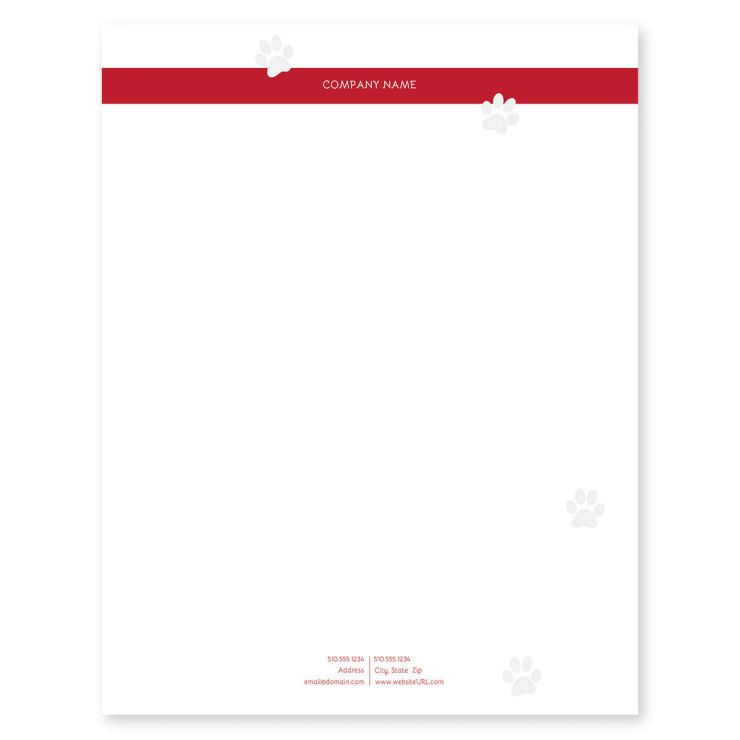 Paw Prints Letterhead 8-1/2x11