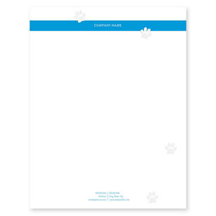 Paw Prints Letterhead 8-1/2x11 - Sky Blue