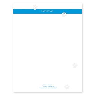 Paw Prints Letterhead 8-1/2x11 - Blue, Sky