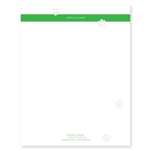 Paw Prints Letterhead 8-1/2x11 - Kiwi Green