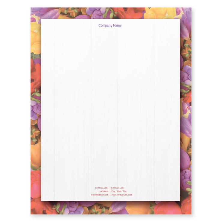Seasonal Floral Letterhead 8-1/2x11 - Affair Purple