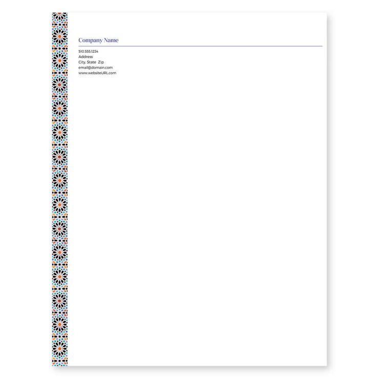 Moroccan Tiles Letterhead 8-1/2x11