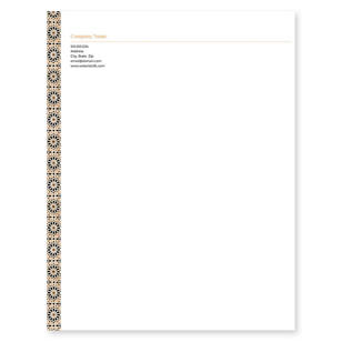 Moroccan Tiles Letterhead 8-1/2x11 - Citrus Orange