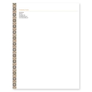 Moroccan Tiles Letterhead 8-1/2x11 - Citrus Orange