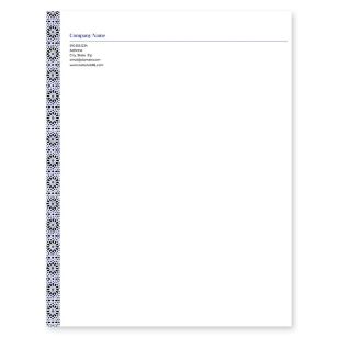 Moroccan Tiles Letterhead 8-1/2x11 - Blue, Sky