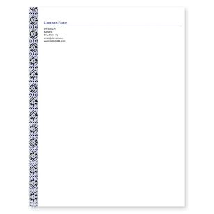 Moroccan Tiles Letterhead 8-1/2x11 - Blue, Sky