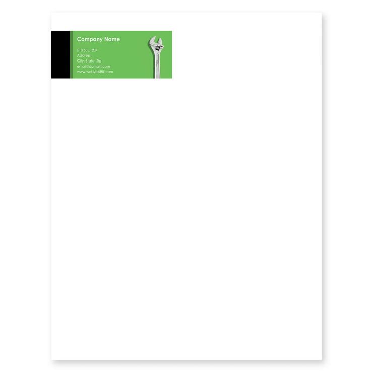 Rugged Wrench Letterhead 8-1/2x11 - De York Green