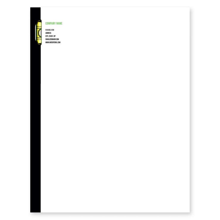 On The Level Letterhead 8-1/2x11 - De York Green