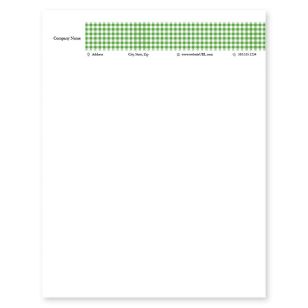 Checkerboard Letterhead 8-1/2x11 - Verdun Green