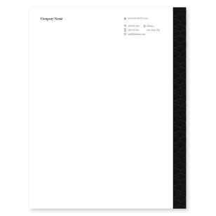 Vintage pattern Letterhead 8-1/2x11 - Black