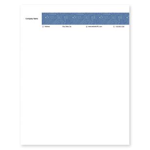 Circuit board Letterhead 8-1/2x11 - Blue, Sky