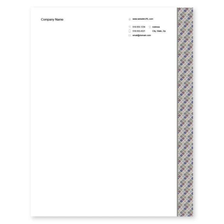 Arabesque Tile Letterhead 8-1/2x11 - Smoke Purple