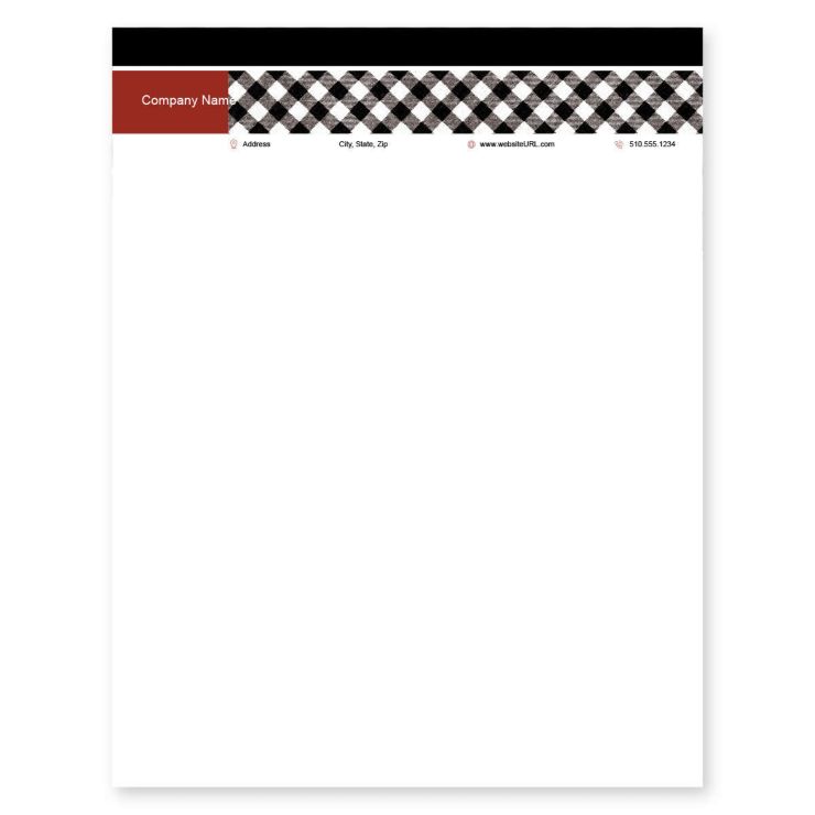 Gingham Style Letterhead 8-1/2x11 - Black