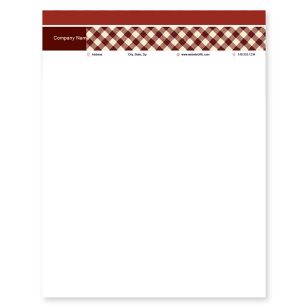 Gingham Style Letterhead 8-1/2x11 - Merlot Red