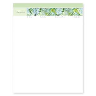 Succulents Letterhead 8-1/2x11 - De York Green