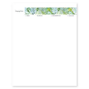 Succulents Letterhead 8-1/2x11 - White