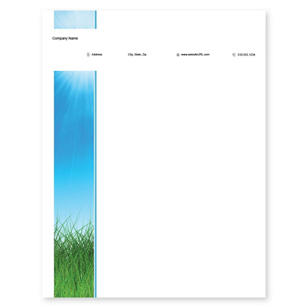 Grass Letterhead 8-1/2x11 - Sky Blue