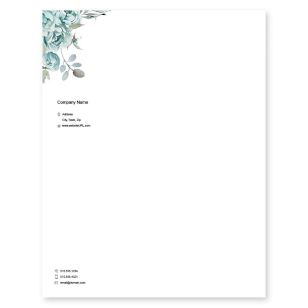 Rose Peonies Letterhead 8-1/2x11 - Catskill White