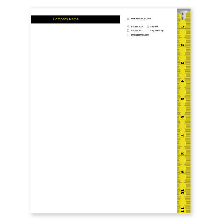 Tape Measure Letterhead 8-1/2x11