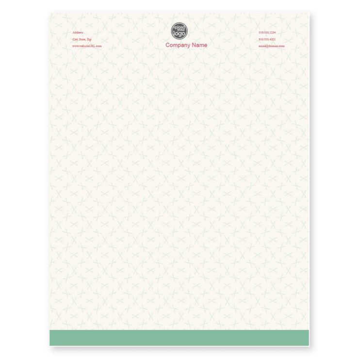 Forks-n-Knives Letterhead 8-1/2x11 - De York Green