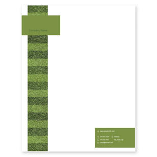 Grass Stripes Letterhead 8-1/2x11 - Moss Green