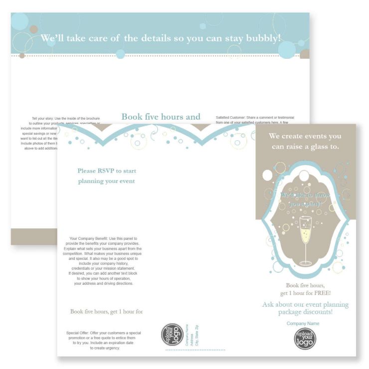 Planning Event Brochure tri-fold 8-1/2x11 Rectangle - Blue, Sky