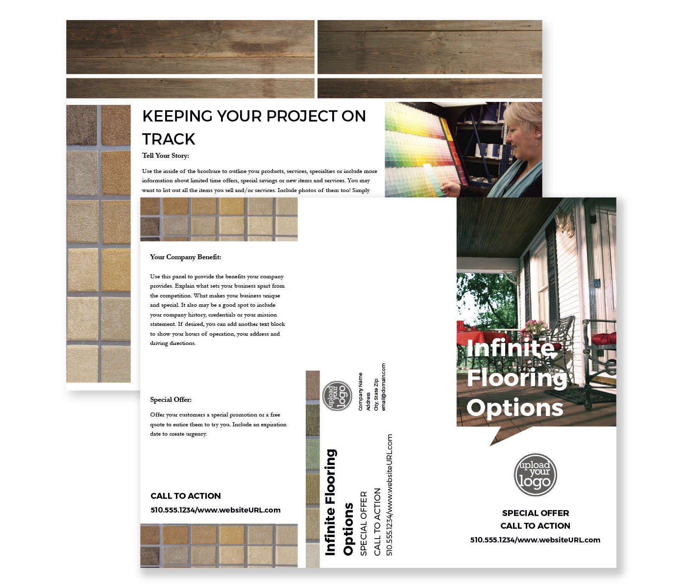Flooring With Personality Brochure tri-fold 8-1/2x11 Rectangle - Brown
