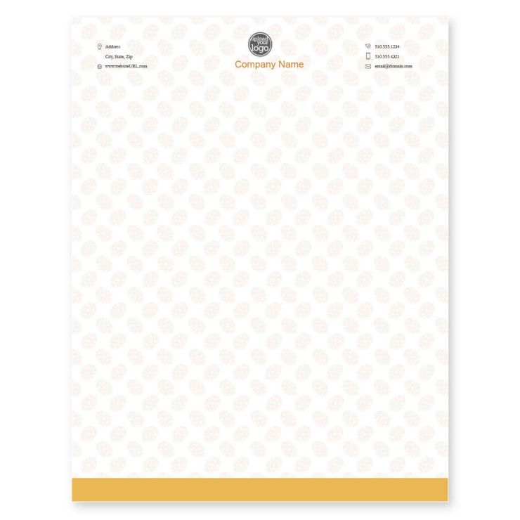 Hops Pattern Letterhead 8-1/2x11 - School Bus Yellow