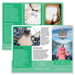 Traveling The World Brochure tri-fold 8-1/2x11 Rectangle - De York Green