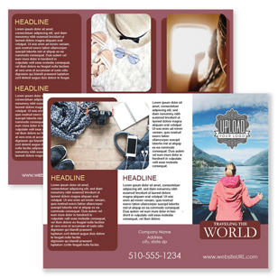 Traveling The World Brochure tri-fold 8-1/2x11 Rectangle - Paprika Red