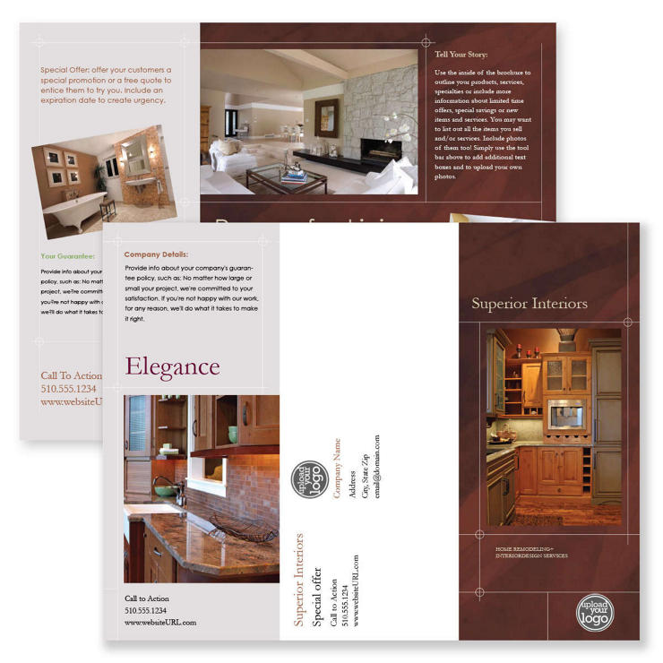 Remodel Home Brochure tri-fold 8-1/2x11 Rectangle - Brown
