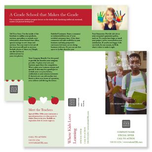 Kids Love Learning Brochure tri-fold 8-1/2x11 Rectangle - Moss Green