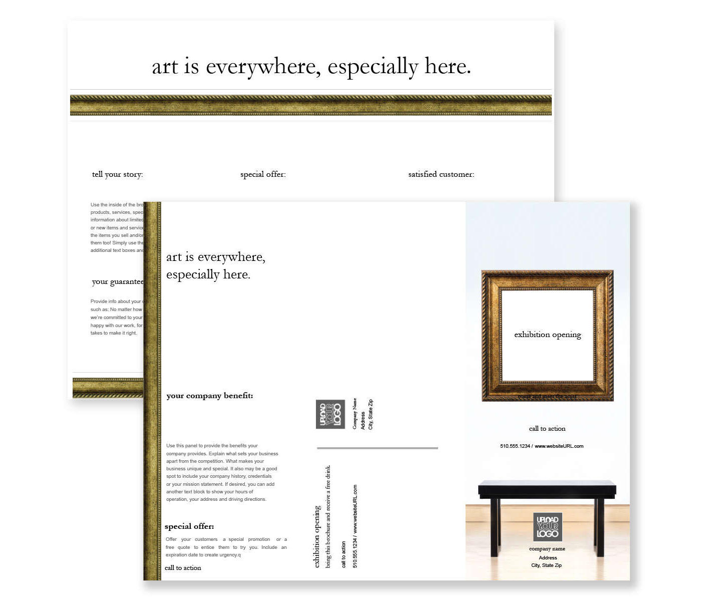 Exhibition Gallery Brochure tri-fold 8-1/2x11 Rectangle - Burnt Orange