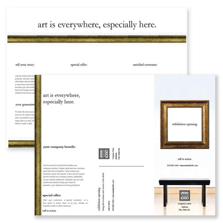 Exhibition Gallery Brochure tri-fold 8-1/2x11 Rectangle - Burnt Orange