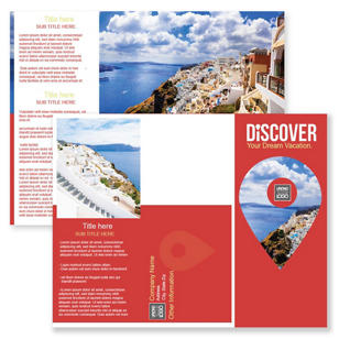 Discover Brochure tri-fold 8-1/2x11 Rectangle - Pomegranate Red