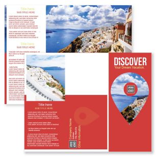 Discover Brochure tri-fold 8-1/2x11 Rectangle - Pomegranate Red