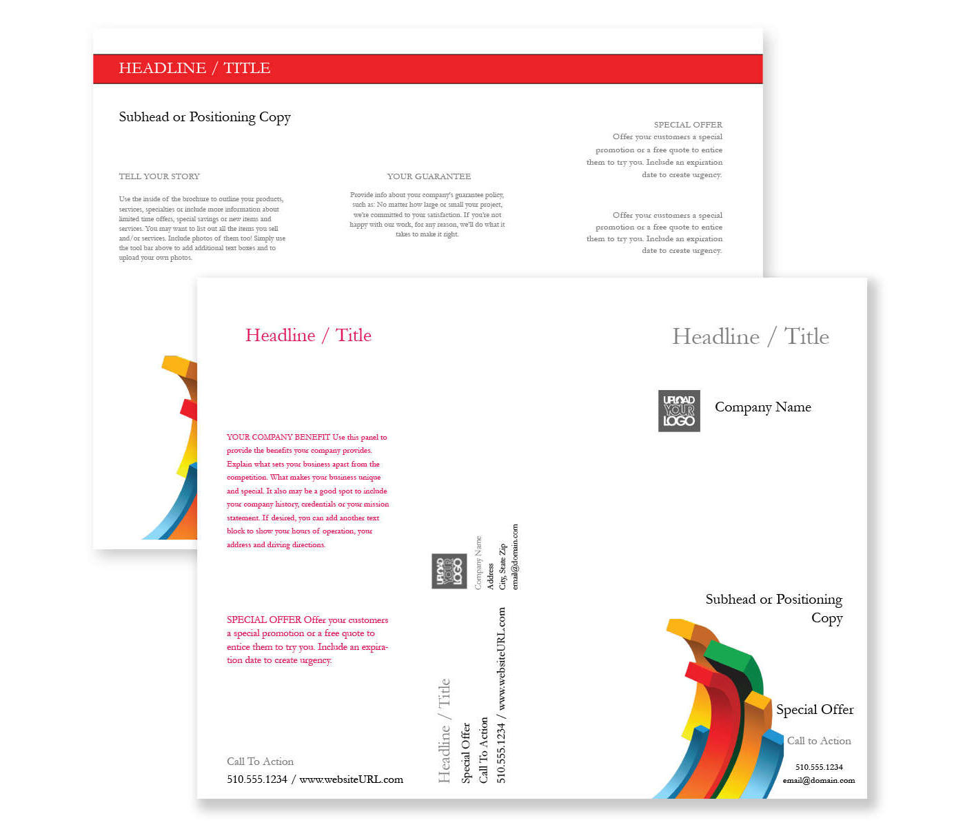 Minimal Chart Brochure tri-fold 8-1/2x11 Rectangle - Black