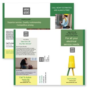 Electrical Service Brochure tri-fold 8-1/2x11 Rectangle - Moss Green