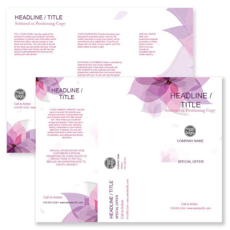 Purple Flower Brochure tri-fold 8-1/2x11 Rectangle - Affair Purple